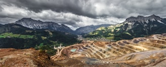 mountain range with terraces