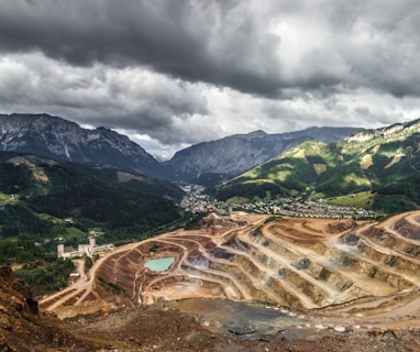 mountain range with terraces