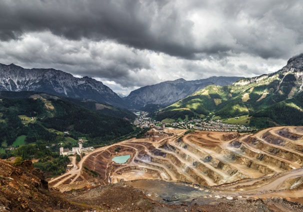 mountain range with terraces