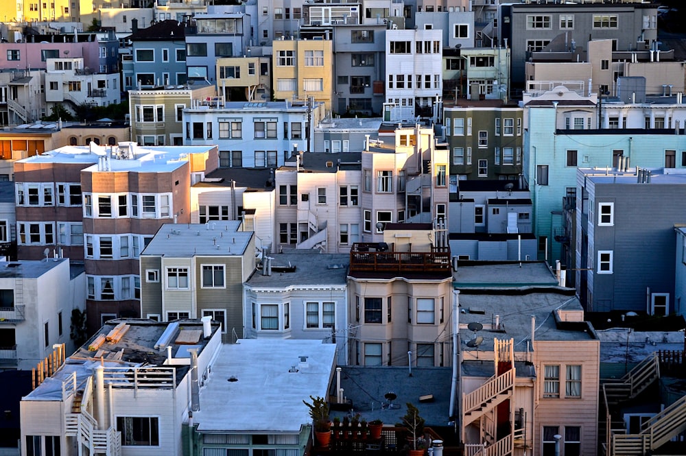 white and black concrete buildings