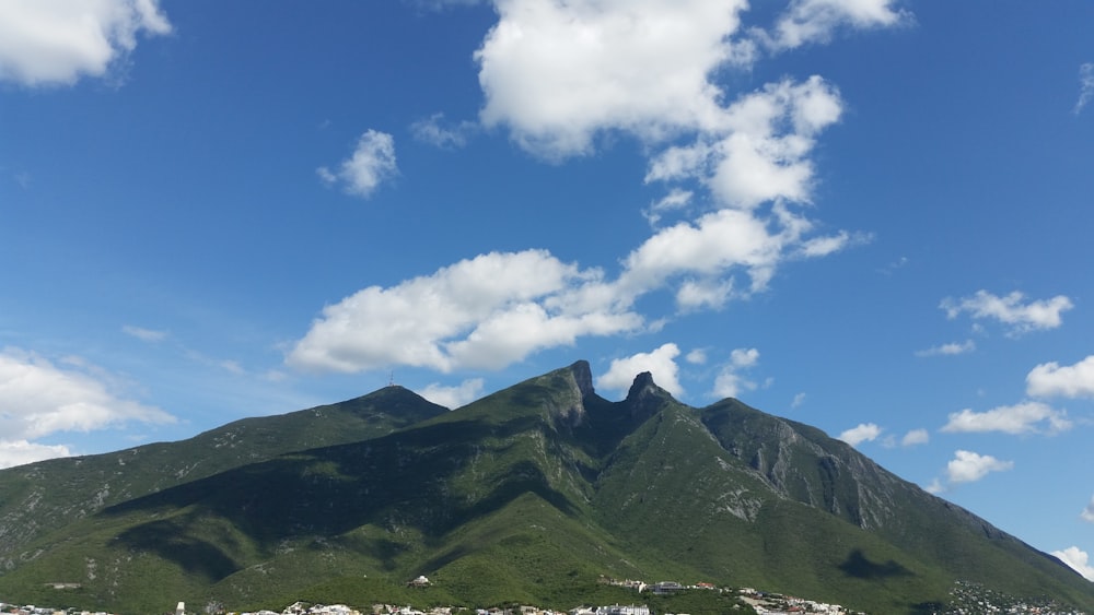 mountains covered with cloud shadows