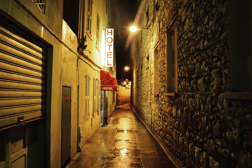 narrow road between buildings