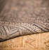 A close up that shows the texture of two different patterned rugs