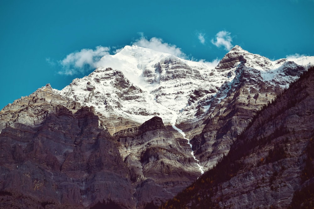 snow-filled mountain