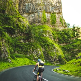 person riding a mountain bike