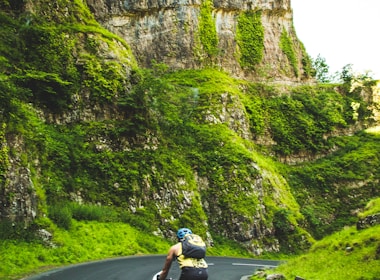 person riding a mountain bike