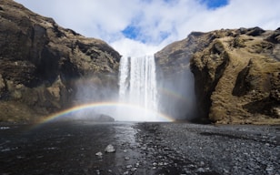 timelapsed photo of waterfall