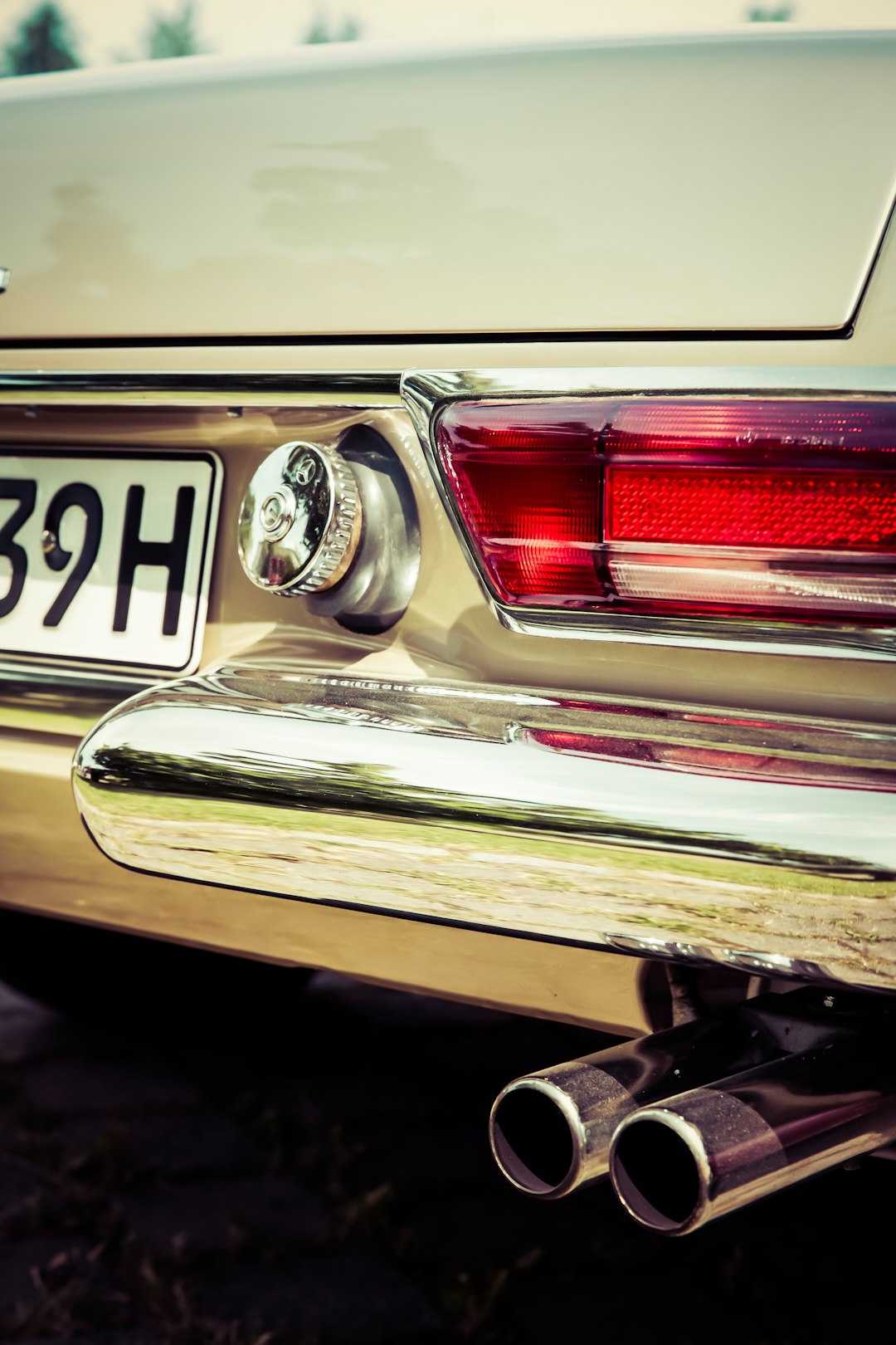 Rear of a vintage car