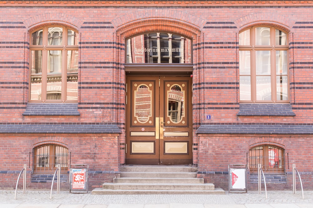 brown wooden door