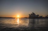 A beautiful sunset over a famous landmark.