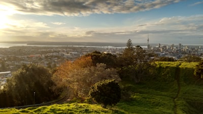 Auckland Skyline and Park - Aus Auckland Lookout, New Zealand