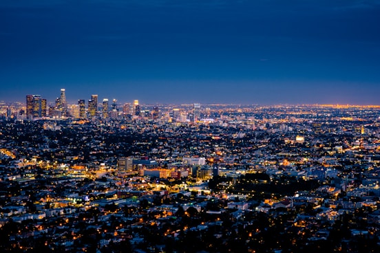 aerial photography of cityscape at night