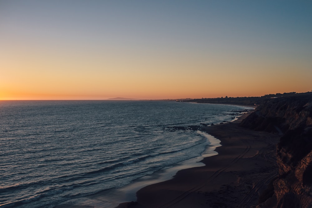 seashore during sunset