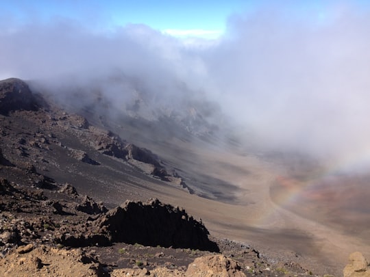 close up photo of mountain with fog in Haleakalā United States