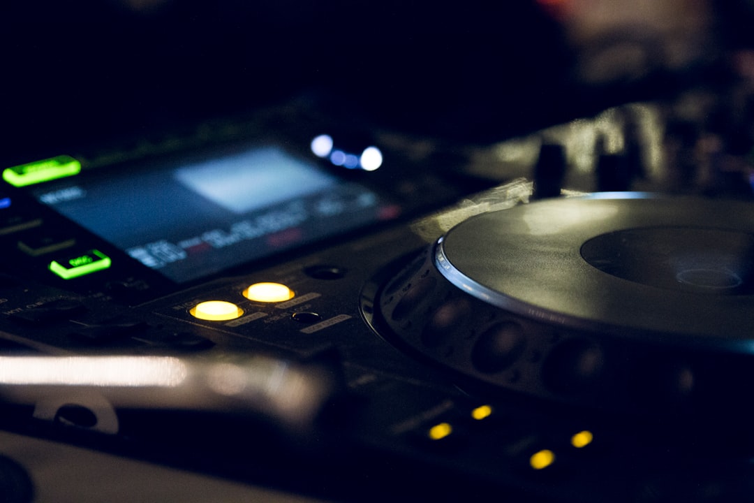 DJ turntable in close-up