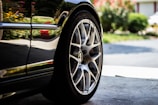 gray vehicle rim with tire