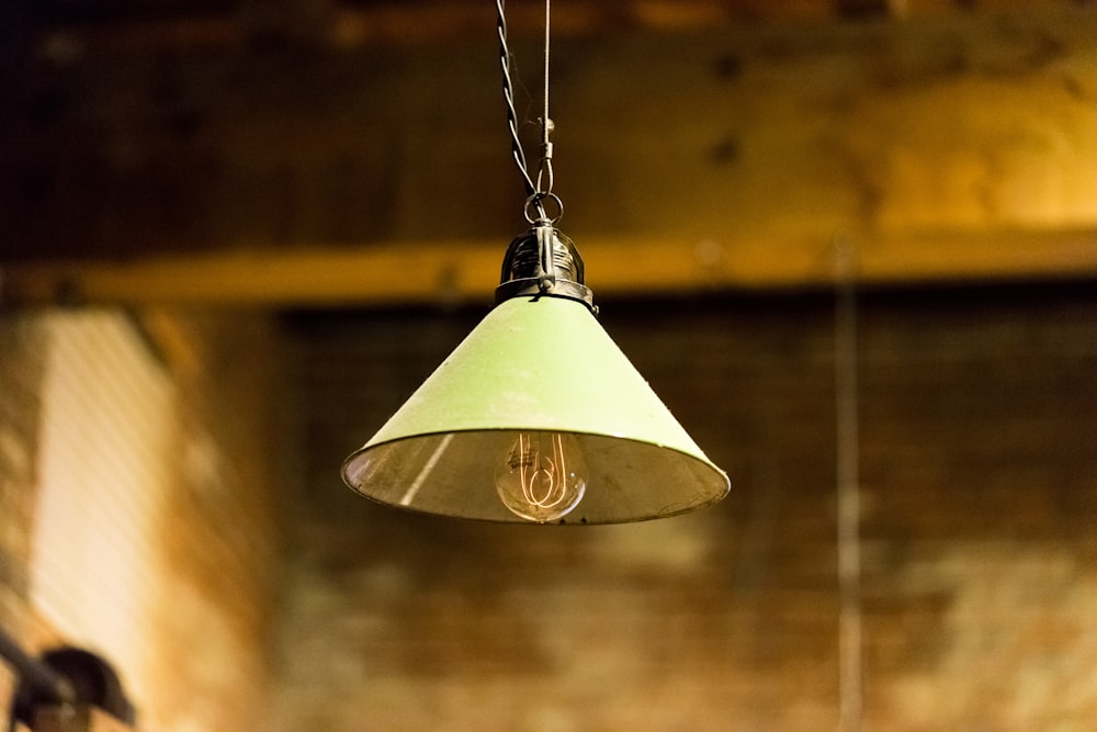 selective photography of gray pendant lamp