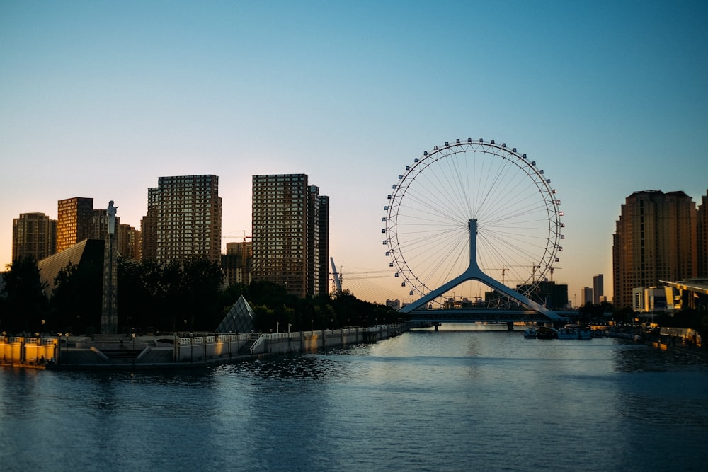 ferris wheel over body of water