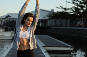 woman standing on dock