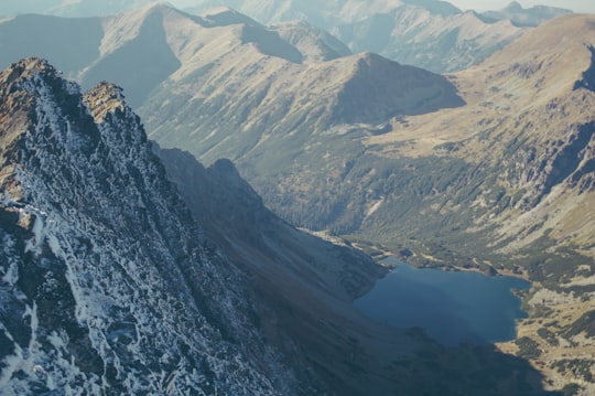 body of water between mountains in Wysokie Tatry Slovakia