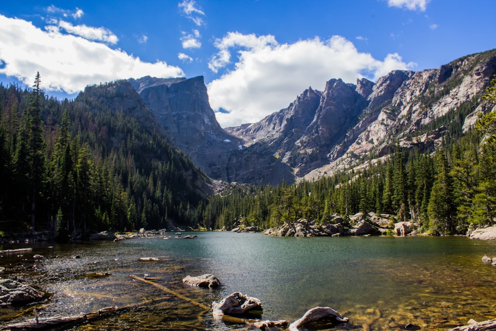 landscape photography of black mountain