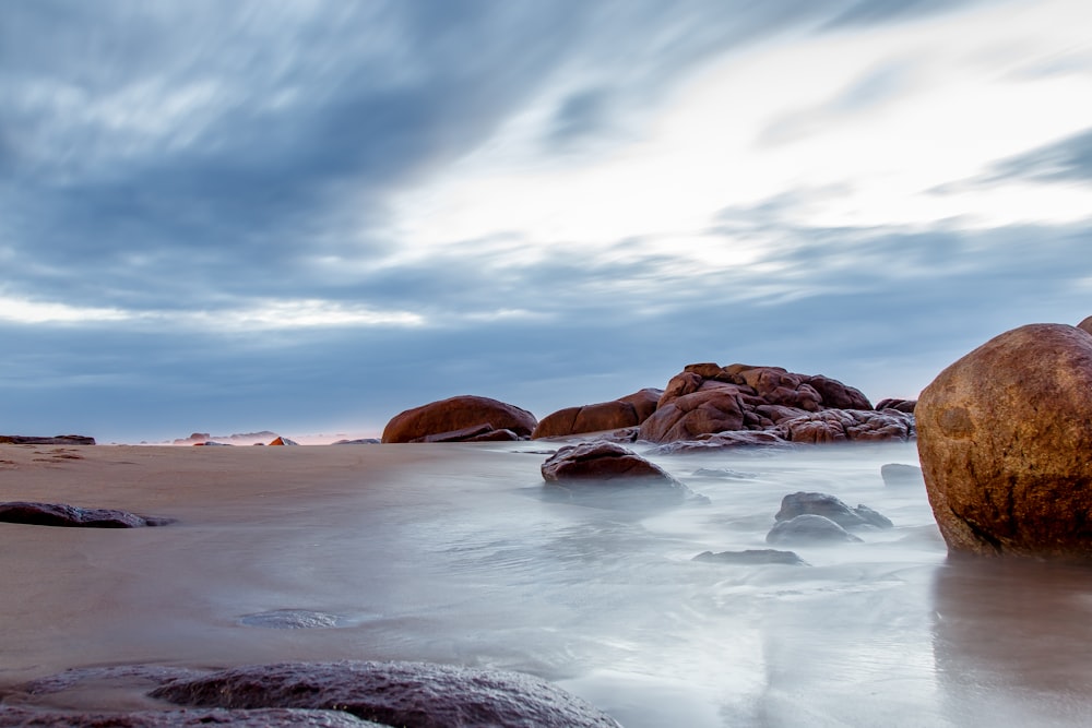 rock formations in body of water