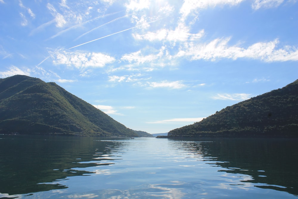 landscape photography of body of water and mountains