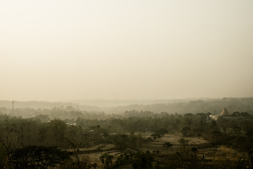 top view of village