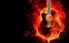flaming guitar digital wallpaper