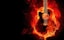 flaming guitar digital wallpaper