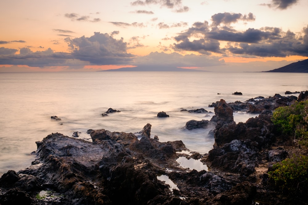 photo of shore with rocks