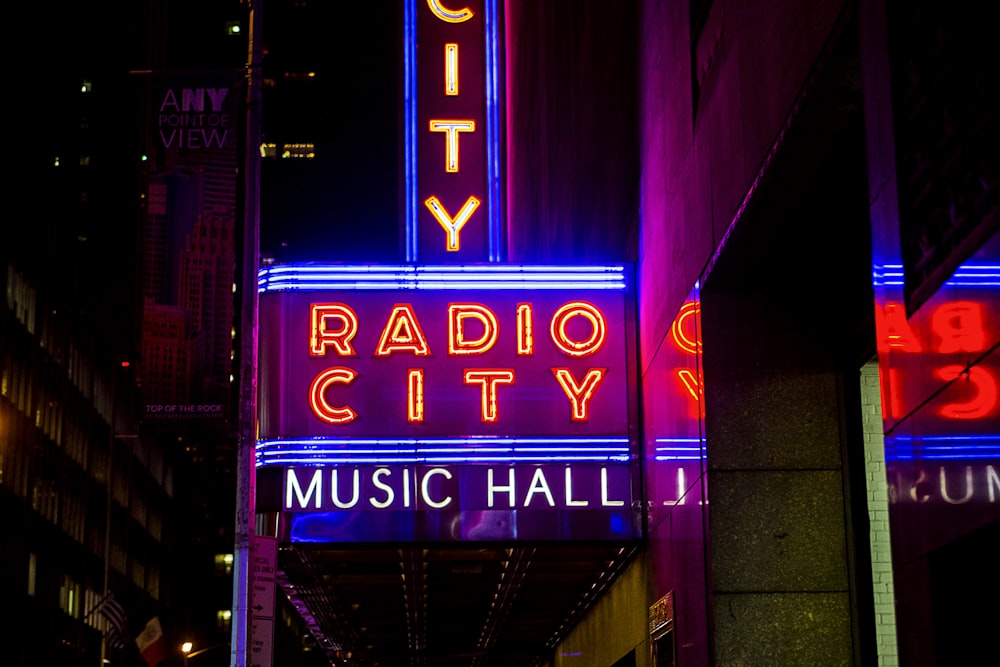 Radio City Music Hall street LED signage