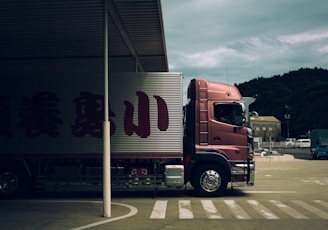 box truck passing through toll gate