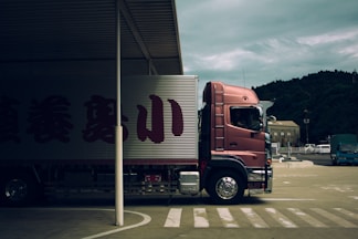 box truck passing through toll gate