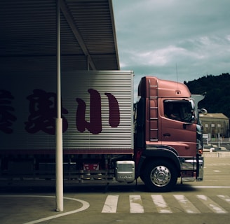 box truck passing through toll gate