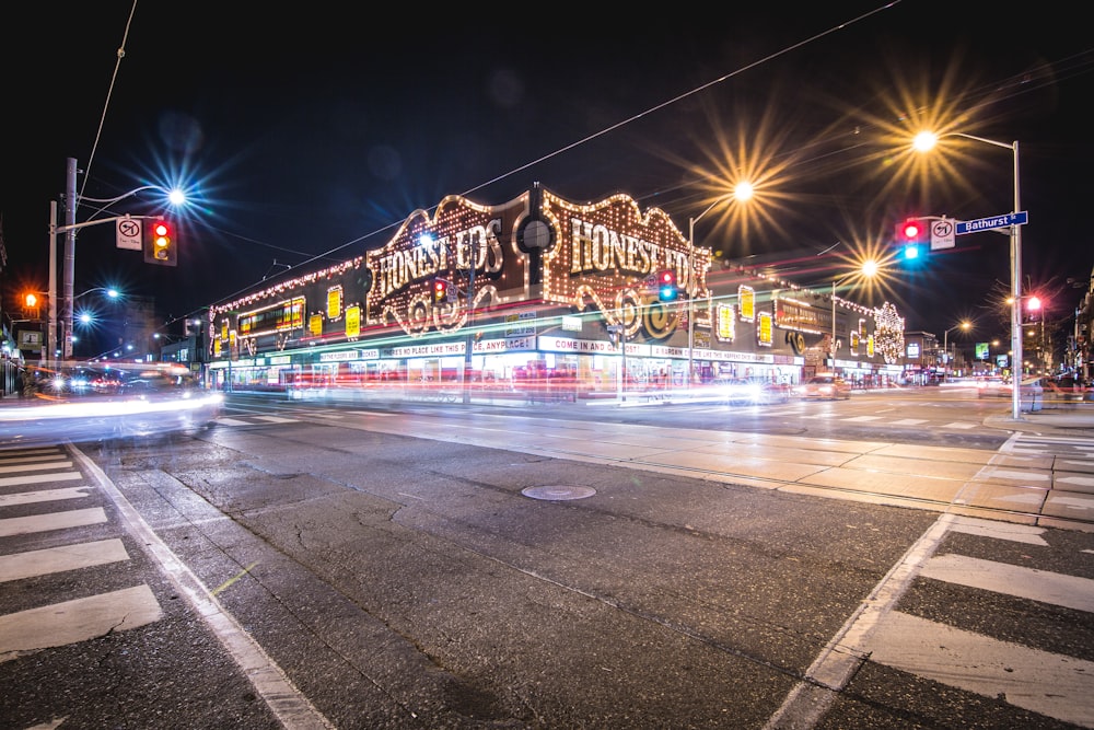 honest store in a lighted city