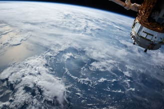 view of Earth and satellite