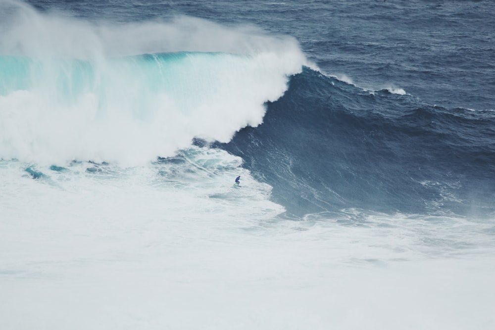 Person Surfer auf Meereswelle tagsüber