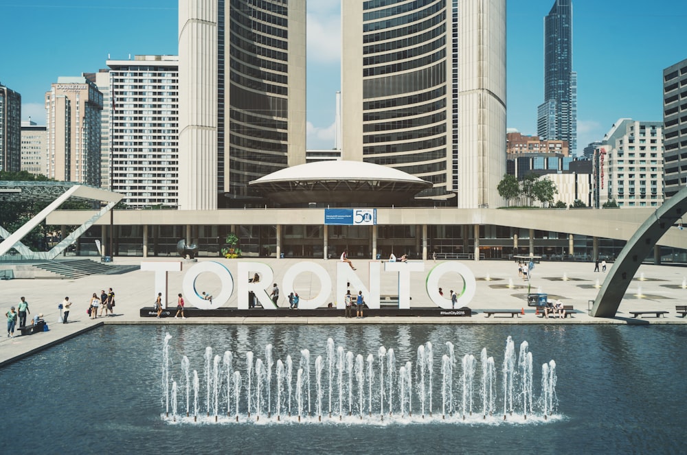 Toronto building near fountain