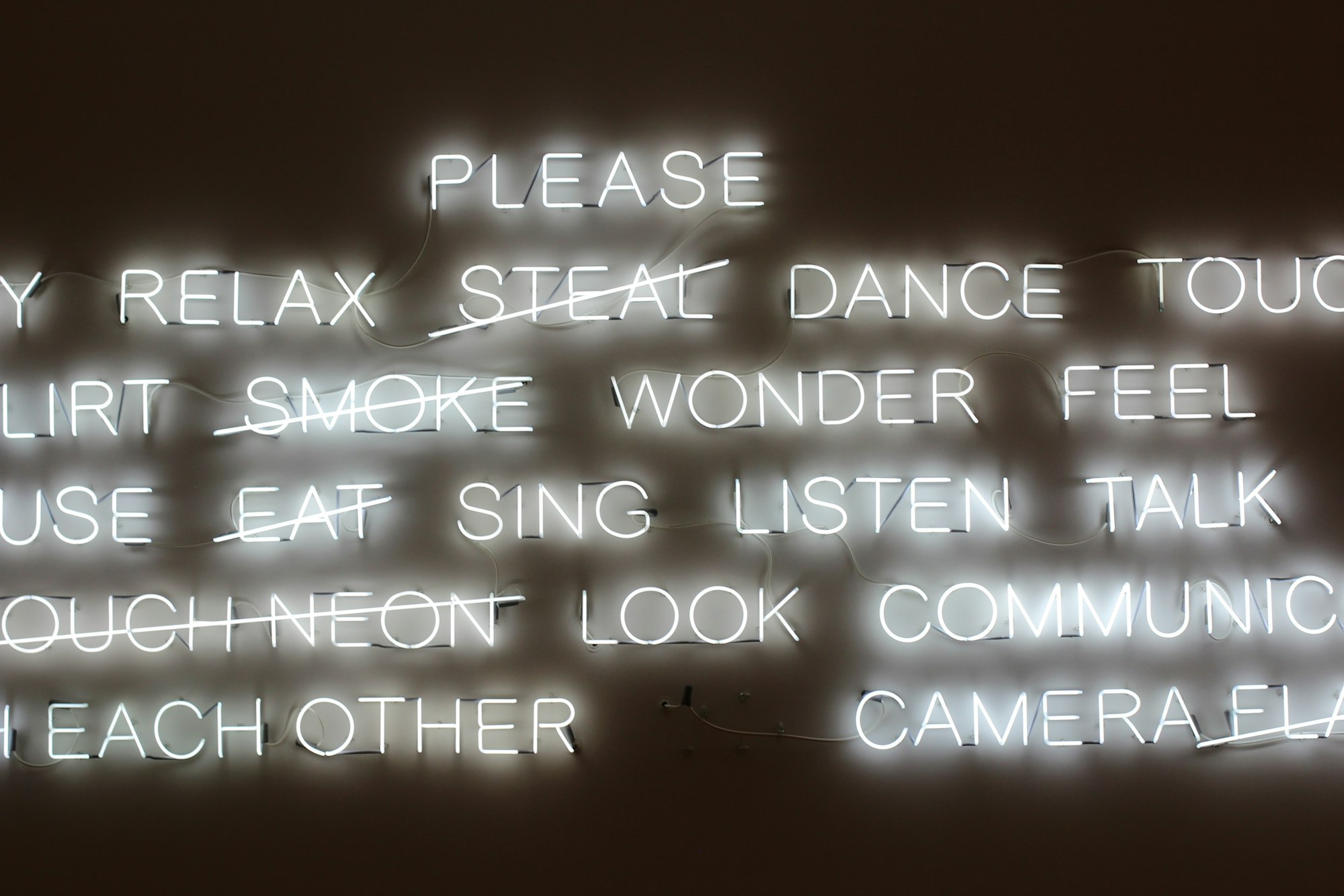 Instruction neon sign