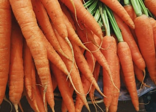 closeup photo of bunch of orange carrots