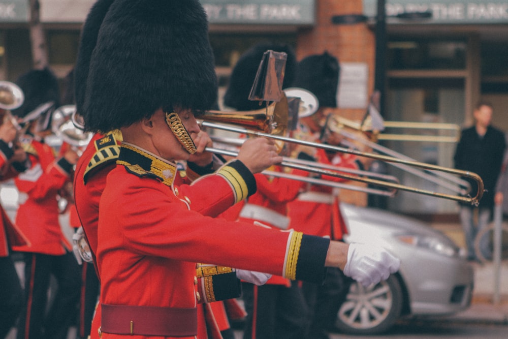 man playing trombone