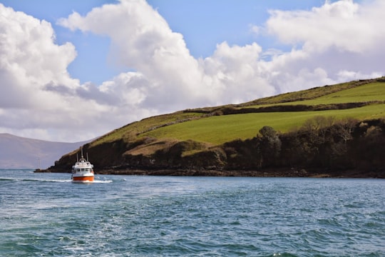 photo of white yacht on body of water in Dingle Ireland