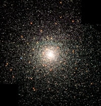 A close-up photo of the bright center of a star cluster.