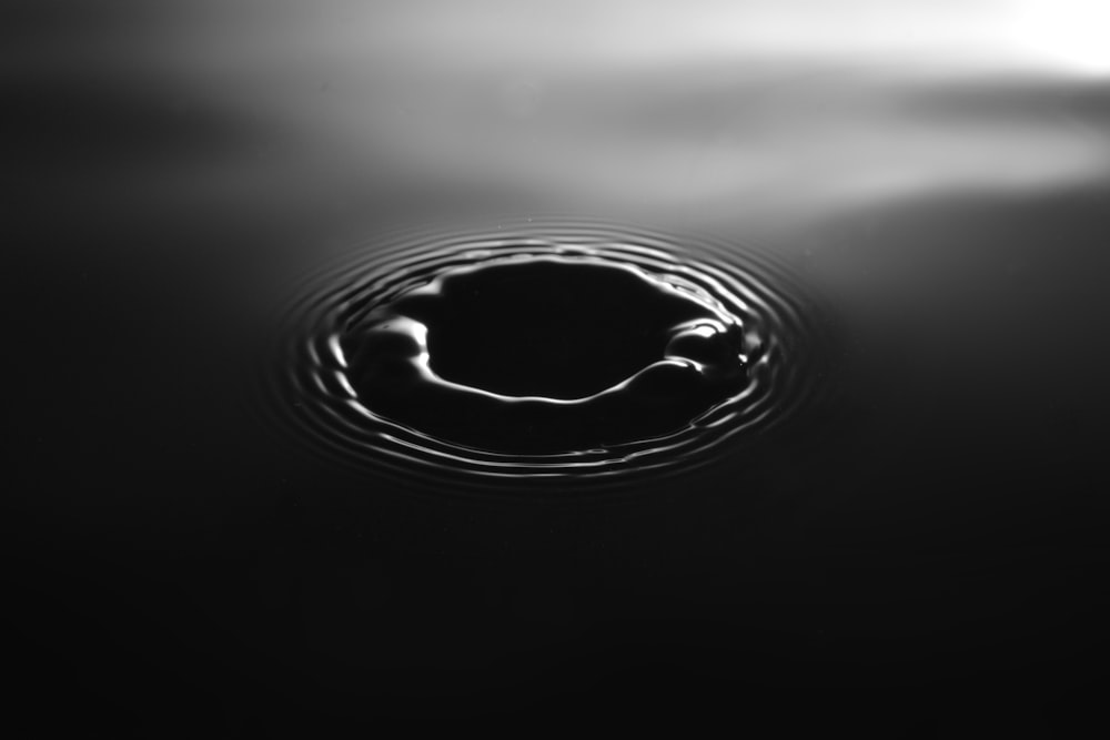 grayscale water drop