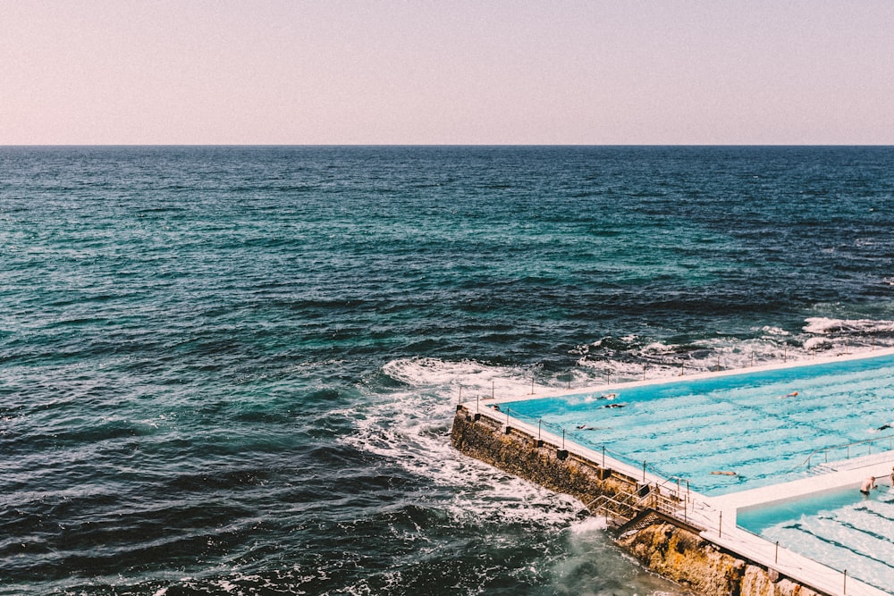 aerial photography of body of water