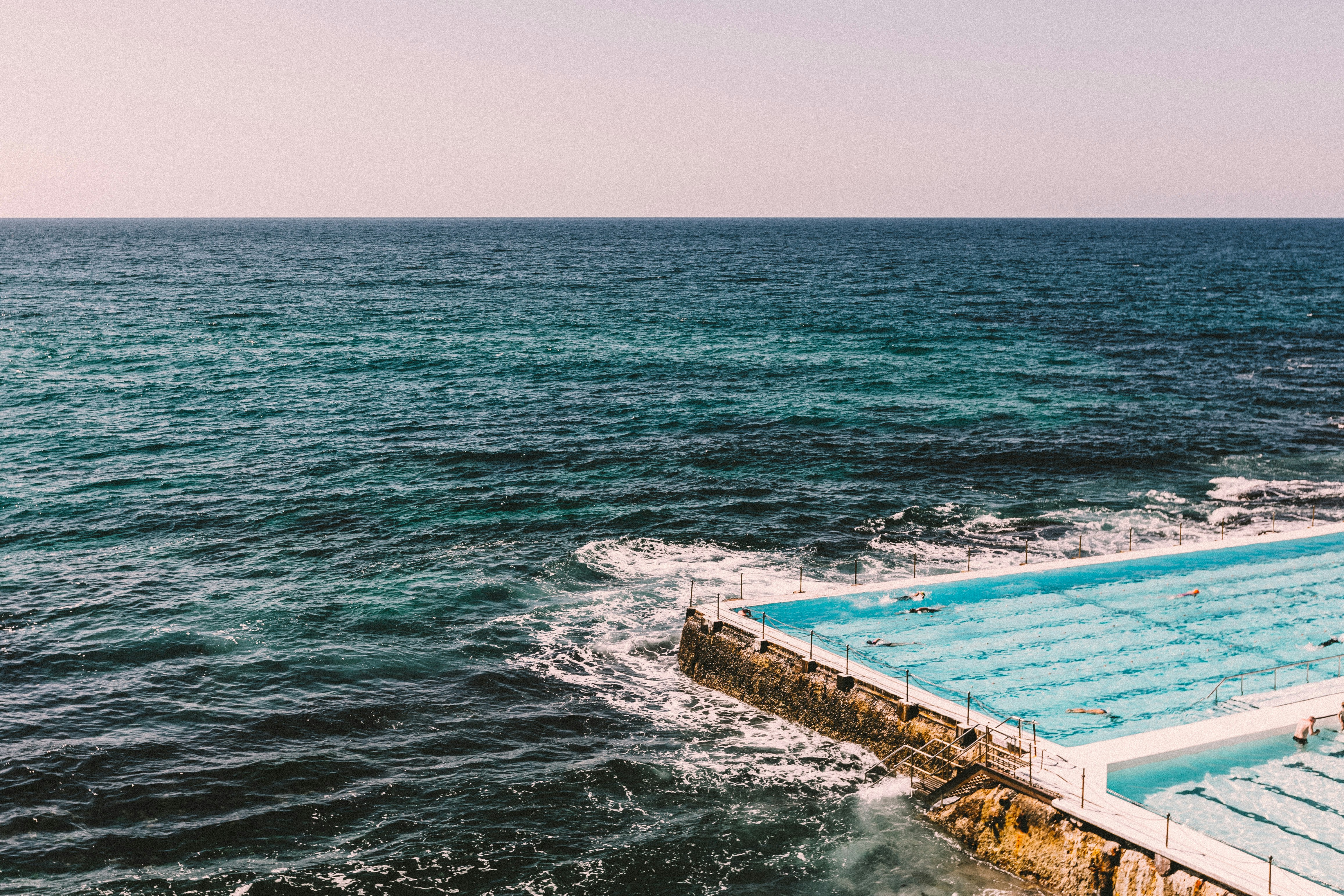 aerial photography of body of water