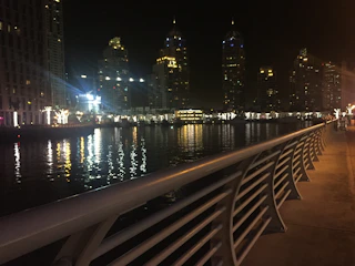 Surabaya’s waterfront district illuminated with smart lighting systems.