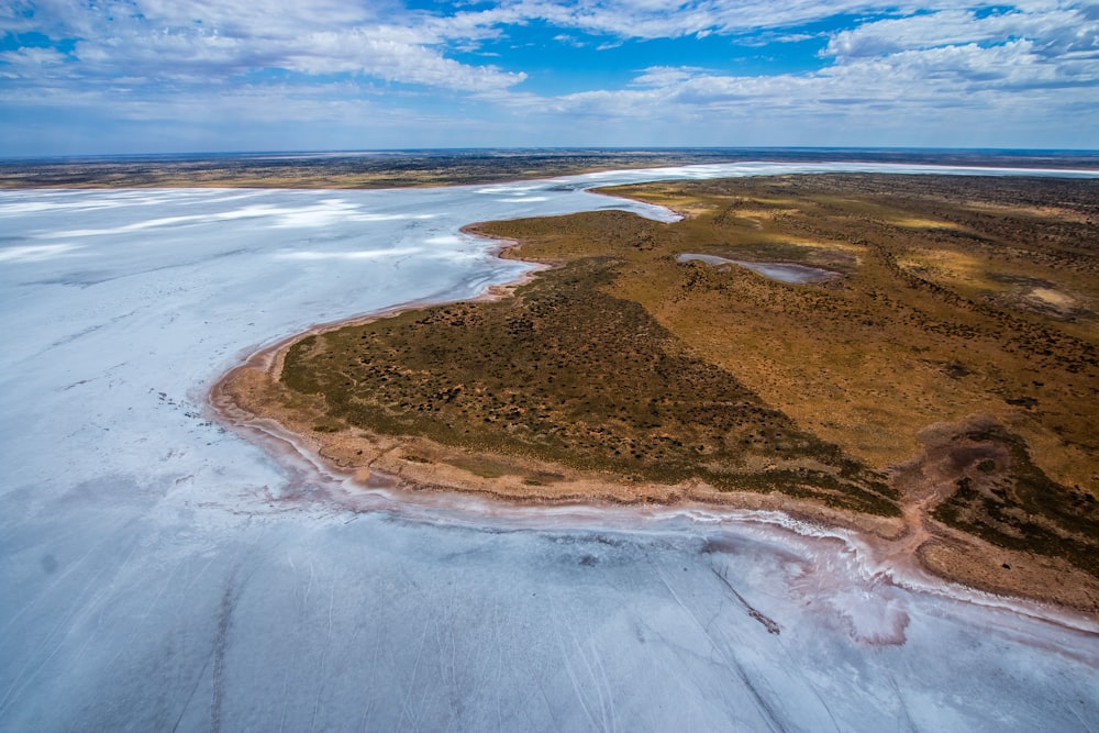 bird's eye view photography of an islet