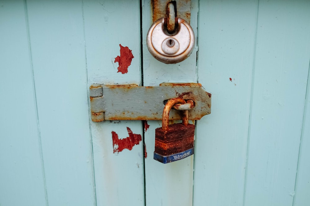 brown metal padlock